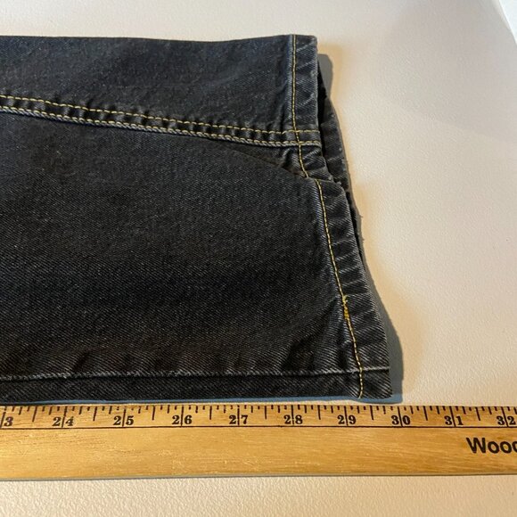 Levis Women 31 Noughties Bootcut Jeans Distressed Black Faded Whiskering Flare - Picture 9 of 10
